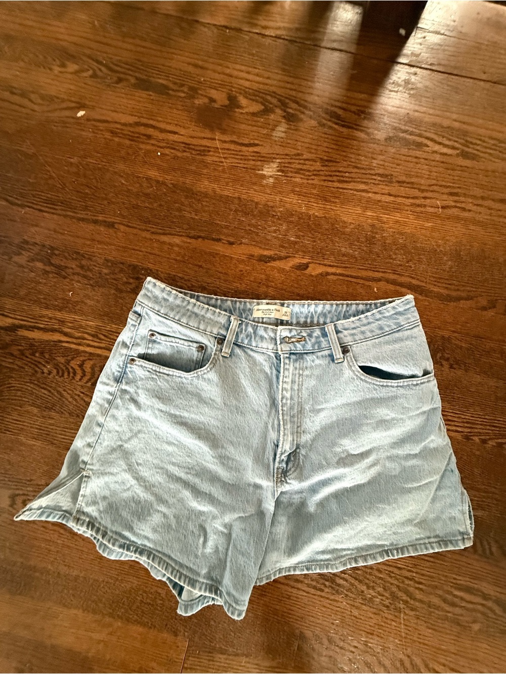 Light Blue Denim Women's High-Waist Shorts